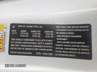 2016 Buick Cascada Premium с VIN W04WT3N54GG040858, выставлен на аукционе Copart как лот 51390205 с пробегом 84 677 миль миль и Списание • Salvage title. История ставок и продаж доступна на DreamBid. Изображение 14.