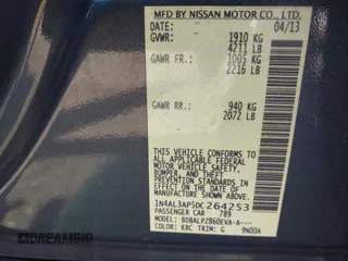 2013 Nissan Altima S with VIN 1N4AL3AP5DC264253, listed as a IAAI auction lot 42126648 with 189,122 mi miles and . Bid and sale history available at carsss.com. Image 9.
