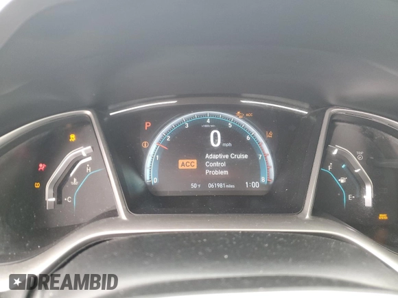 2020 Honda Civic Sedan EX with VIN 19XFC1F31LE025431, listed as a Copart auction lot 50507525 with 61,981 mi miles and Salvage Title. Bid and sale history available at carsss.com. Image 9.