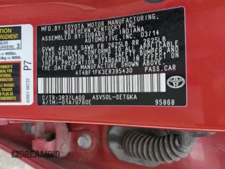 2014 Toyota Camry L with VIN 4T4BF1FK3ER395430, listed as a Copart auction lot 48236175 with 179,746 mi miles and Salvage Title. Bid and sale history available at DreamBid. Image 14.