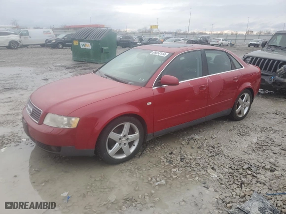 2003 Audi A4 3.0L with VIN WAULT68E73A293737, listed as a Copart auction lot 86053144 with 167,003 mi miles and Salvage Title. Bid and sale history available at carsss.com. Image 1.