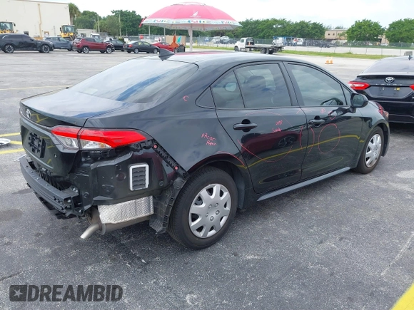 2020 Toyota Corolla L with VIN JTDDPRAE4LJ081658, listed as a IAAI auction lot 41951120 with 34,754 mi miles. Bid and sale history available at carsss.com. Image 4.