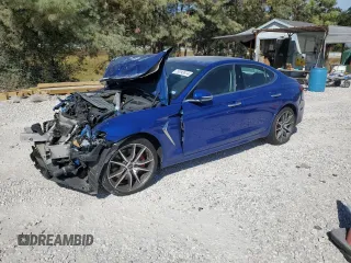 2019 Genesis G70 3.3T Advanced with VIN KMTG54LE7KU015008, listed as a Copart auction lot 76293874 with 0 mi miles and Salvage Title. Bid and sale history available at carsss.com. Image 1.