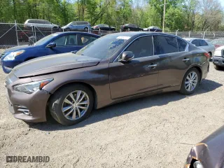 2015 Infiniti Q50 Premium with VIN JN1BV7AP0FM339781, listed as a Copart auction lot 53658315 with 179,703 mi miles and Salvage Title. Bid and sale history available at carsss.com. Image 1.
