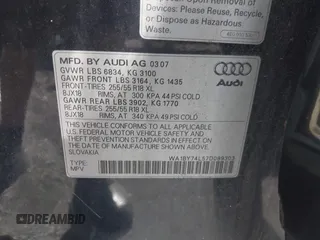 2007 Audi Q7 Premium with VIN WA1BY74L57D089303, listed as a IAAI auction lot 42589432 with 177,000 mi miles and . Bid and sale history available at DreamBid. Image 9.