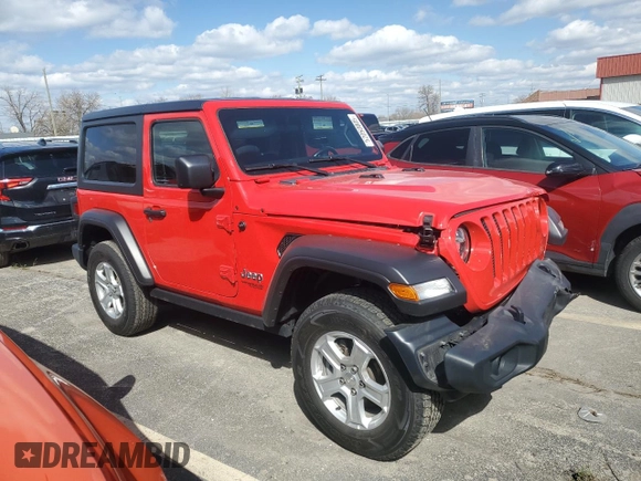 2020 Jeep Wrangler Sport S with VIN 1C4GJXAG4LW174753, listed as a Copart auction lot 52050005 with 45,056 mi miles and Salvage title. Bid and sale history available at DreamBid. Image 4.