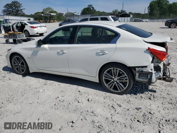 2016 Infiniti Q50 with VIN JN1EV7AR0GM340154, listed as a Copart auction lot 52594835 with 80,309 mi miles and Salvage Title. Bid and sale history available at DreamBid. Image 2.