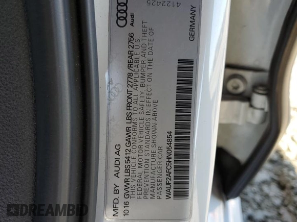 2017 Audi A6 Premium Plus z VIN WAUF2AFC5HN054854, wystawiony jako Copart lot #42717025 z przebiegiem 135 053 mil mil oraz Szkody całkowita. Historia ofert i sprzedaży dostępna na DreamBid. Obrazek 15.