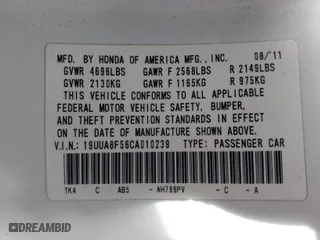 2012 Acura TL Tech Auto with VIN 19UUA8F56CA010239, listed as a IAAI auction lot 42061831 with 312,964 mi miles. Bid and sale history available at carsss.com. Image 9.