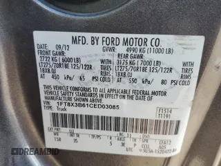 2012 Ford F-350 Lariat with VIN 1FT8X3B61CED03085, listed as a Copart auction lot 47271605 with 162,512 mi miles and Clean Title. Bid and sale history available at DreamBid. Image 13.
