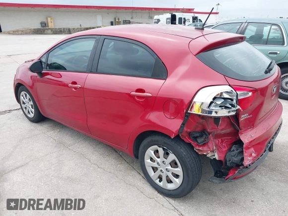 2015 Kia Rio LX with VIN KNADM5A34F6517123, listed as a IAAI auction lot 42125593 with 138,214 mi miles. Bid and sale history available at carsss.com. Image 3.