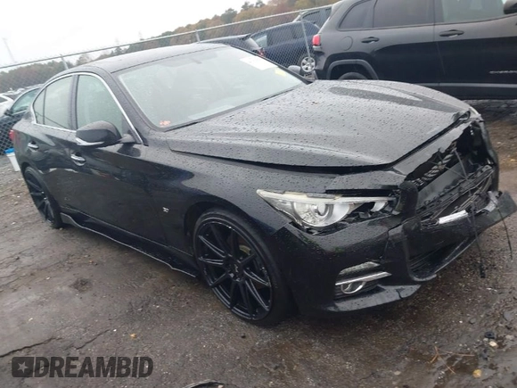 2014 Infiniti Q50 Sport with VIN JN1BV7AP4EM672256, listed as a IAAI auction lot 41016895 with 121,293 mi miles and . Bid and sale history available at DreamBid. Image 1.