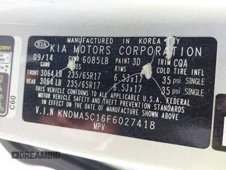 2015 Kia Sedona L with VIN KNDMA5C16F6027418, listed as a IAAI auction lot 42129259 with 78,097 mi miles. Bid and sale history available at carsss.com. Image 9.