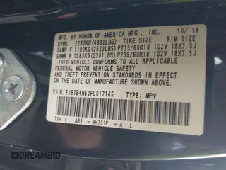 2015 Acura RDX Tech Pkg with VIN 5J8TB4H50FL017145, listed as a IAAI auction lot 41909789 with 147,461 mi miles. Bid and sale history available at carsss.com. Image 9.