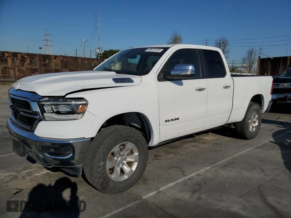 2020 Ram 1500 Laramie with VIN 1C6SRFDT0LN253615, listed as a Copart auction lot 49910145 with 77,895 mi miles and Salvage Title. Bid and sale history available at carsss.com. Image 1.