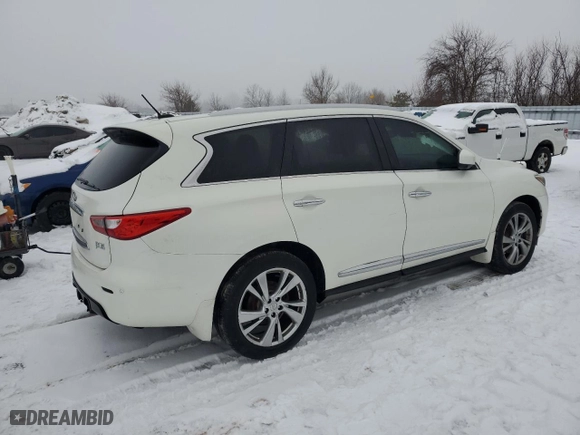 2013 Infiniti JX35 with VIN 5N1AL0MM5DC325008, listed as a Copart auction lot 43125525 with 206,709 mi miles and Clean Title. Bid and sale history available at carsss.com. Image 3.