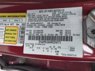 2017 Ford Fusion Hybrid SE с VIN 3FA6P0LU6HR324771, выставлен на аукционе IAAI как лот 42612195 с пробегом 103 988 миль миль и . История ставок и продаж доступна на DreamBid. Изображение 9.