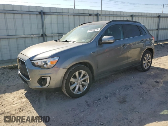 2015 Mitsubishi Outlander Sport 2.4 GT with VIN 4A4AP4AW3FE050695, listed as a Copart auction lot 77125014 with 92,376 mi miles and Salvage Title. Bid and sale history available at carsss.com. Image 1.