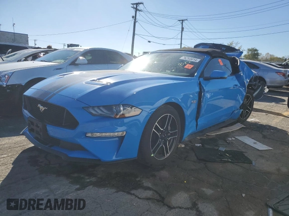 2023 Ford Mustang GT Premium with VIN 1FATP8FF3P5102205, listed as a Copart auction lot 76253414 with 15,474 mi miles and Salvage title. Bid and sale history available at DreamBid. Image 1.