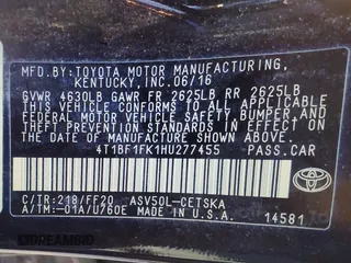 2017 Toyota Camry XLE z VIN 4T1BF1FK1HU277455, wystawiony jako IAAI lot #41441818 z przebiegiem 138 752 mil mil oraz . Historia ofert i sprzedaży dostępna na DreamBid. Obrazek 9.