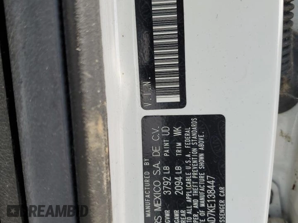 2019 Kia Forte LXS with VIN 3KPF24AD7KE138447, listed as a Copart auction lot 61000695 with 6,639 mi miles and Non repairable. Bid and sale history available at DreamBid. Image 12.
