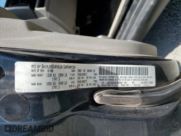 2006 Jeep Commander Limited с VIN 1J8HG582X6C364590, выставлен на аукционе Copart как лот 60370895 с пробегом 174 031 миль миль и Списание • Salvage title. История ставок и продаж доступна на DreamBid. Изображение 13.