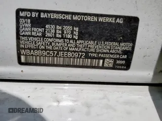 2018 BMW 3 Series 330i with VIN WBA8B9C57JEE80972, listed as a Copart auction lot 61270255 with 81,658 mi miles and Salvage title. Bid and sale history available at DreamBid. Image 12.