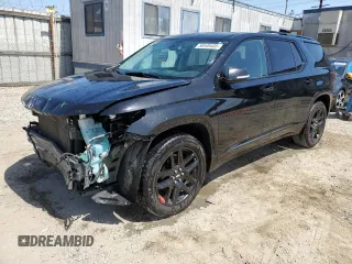 2018 Chevrolet Traverse Premier z VIN 1GNERKKW1JJ167706, wystawiony jako Copart lot #58549405 z przebiegiem 60 578 mil mil oraz Szkoda całkowita • Salvage title. Historia ofert i sprzedaży dostępna na DreamBid. Obrazek 1.