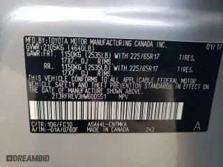 2017 Toyota RAV4 XLE with VIN 2T3RFREV3HW600551, listed as a Copart auction lot 50190985 with 40,828 mi miles and Salvage Title. Bid and sale history available at carsss.com. Image 13.