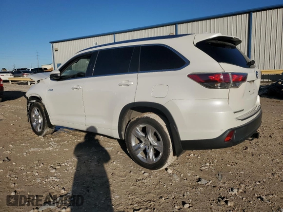 2015 Toyota Highlander Hybrid Limited with VIN 5TDDCRFH4FS007775, listed as a Copart auction lot 86442554 with 0 mi miles and Salvage Title. Bid and sale history available at carsss.com. Image 2.