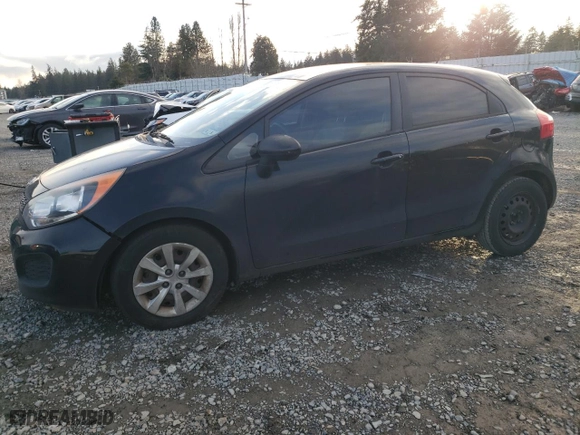 2012 Kia Rio LX with VIN KNADM5A34C6023937, listed as a Copart auction lot 88561025 with 130,907 mi miles and Salvage Title. Bid and sale history available at carsss.com. Image 1.
