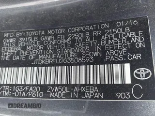 2016 Toyota Prius Two z VIN JTDKBRFU2G3508593, wystawiony jako IAAI lot #42248961 z przebiegiem 54 043 mil mil oraz . Historia ofert i sprzedaży dostępna na DreamBid. Obrazek 9.
