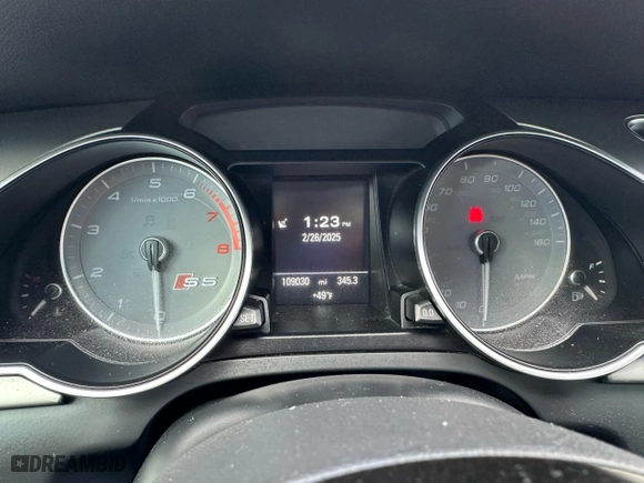 2015 Audi S5 Premium Plus with VIN WAUGGAFR2FA023477, listed as a Copart auction lot 47263665 with 109,030 mi miles and Clean Title. Bid and sale history available at carsss.com. Image 9.