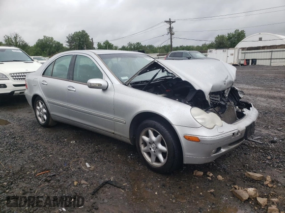 2002 Mercedes-Benz C 230/260/280/320 with VIN WDBRF61J32F269639, listed as a Copart auction lot 57398875 with Not provided miles and Salvage title. Bid and sale history available at DreamBid. Image 4.