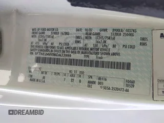 2008 Ford Econoline Cargo Commercial with VIN 1FTNE24W58DA33999, listed as a IAAI auction lot 41738201 with 220,021 mi miles and . Bid and sale history available at carsss.com. Image 9.