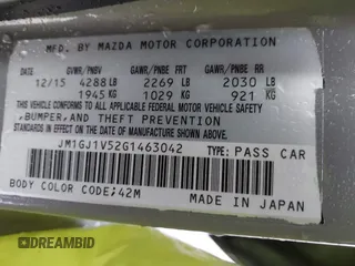 2016 Mazda 6 i Touring with VIN JM1GJ1V52G1463042, listed as a IAAI auction lot 42369747 with 136,849 mi miles and . Bid and sale history available at DreamBid. Image 9.