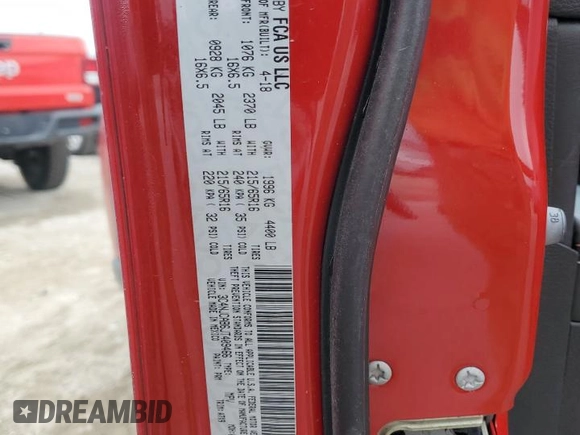 2018 Jeep Compass Sport with VIN 3C4NJCAB6JT409466, listed as a Copart auction lot 54982045 with 81,985 mi miles and Salvage title. Bid and sale history available at DreamBid. Image 13.