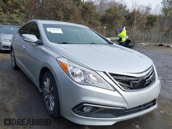 2017 Hyundai Azera with VIN KMHFG4JG2HA581950, listed as a IAAI auction lot 41368484 with 92,210 mi miles and . Bid and sale history available at DreamBid. Image 1.