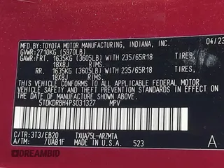 2023 Toyota Highlander L с VIN 5TDKDRBH4PS031327, выставлен на аукционе IAAI как лот 42434302 с пробегом 39 453 миль миль и . История ставок и продаж доступна на DreamBid. Изображение 9.