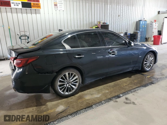 2020 Infiniti Q50 Luxe with VIN JN1EV7AR4LM254744, listed as a Copart auction lot 59178915 with 57,746 mi miles and Salvage title. Bid and sale history available at DreamBid. Image 3.