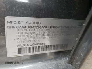 2016 Audi A4 Premium with VIN WAUAFAFL2GN013465, listed as a Copart auction lot 46416443 with 107,659 mi miles. Bid and sale history available at carsss.com. Image 13.