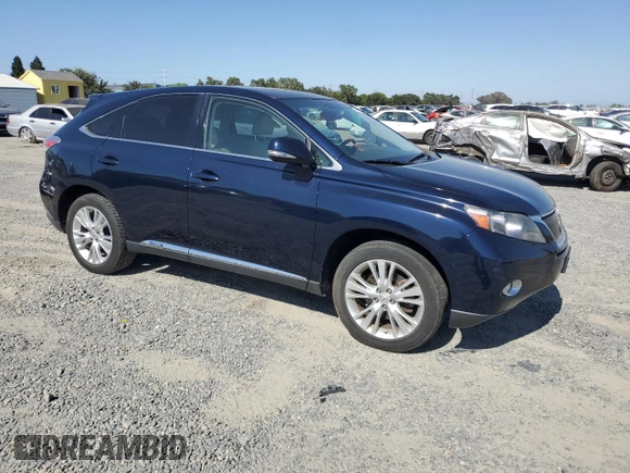2010 Lexus RX 450h with VIN JTJZB1BA1A2400309, listed as a Copart auction lot 62584925 with 131,357 mi miles and Salvage title. Bid and sale history available at DreamBid. Image 4.