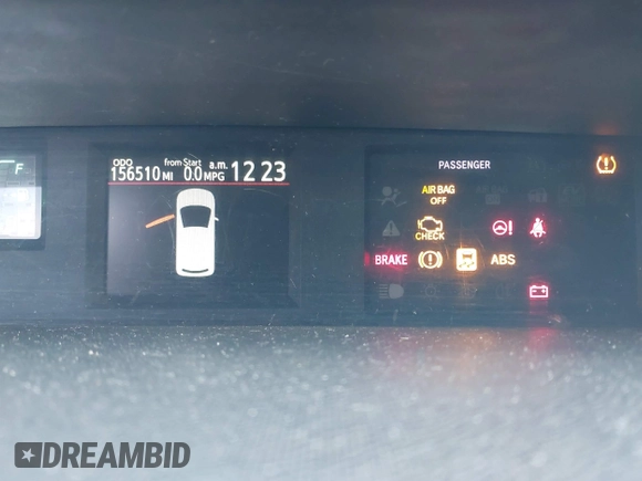 2012 Toyota Prius One with VIN JTDKDTB35C1511112, listed as a IAAI auction lot 41074047 with 156,510 mi miles and . Bid and sale history available at DreamBid. Image 7.