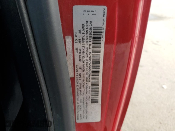 2010 Volkswagen Beetle with VIN 3VWPW3AG6AM008674, listed as a Copart auction lot 84081404 with 204,277 mi miles and Salvage title. Bid and sale history available at DreamBid. Image 14.