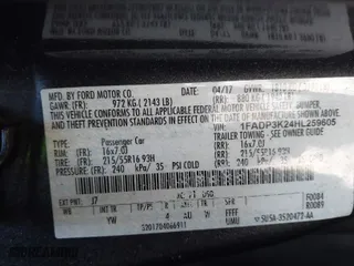 2017 Ford Focus SE with VIN 1FADP3K24HL259605, listed as a IAAI auction lot 41691588 with 105,326 mi miles. Bid and sale history available at carsss.com. Image 9.