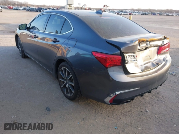 2018 Acura TLX with VIN 19UUB2F34JA008883, listed as a IAAI auction lot 41386586 with 57,928 mi miles. Bid and sale history available at carsss.com. Image 3.