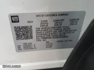 2025 Chevrolet TrailBlazer LS with VIN KL79MNSL9SB052960, listed as a Copart auction lot 51141345 with 8,394 mi miles and Salvage Title. Bid and sale history available at carsss.com. Image 13.