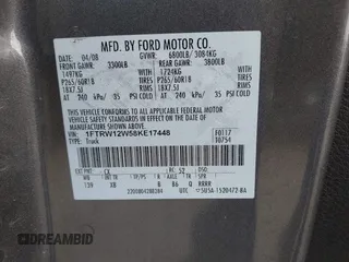 2008 Ford F-150 XL с VIN 1FTRW12W58KE17448, выставлен на аукционе IAAI как лот 42286426 с пробегом 146 056 миль миль и . История ставок и продаж доступна на DreamBid. Изображение 9.