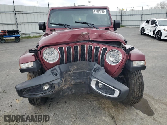 2021 Jeep Wrangler Unlimited Sahara with VIN 1C4HJXEN8MW613404, listed as a Copart auction lot 47881735 with 48,379 mi miles and Salvage title. Bid and sale history available at DreamBid. Image 5.