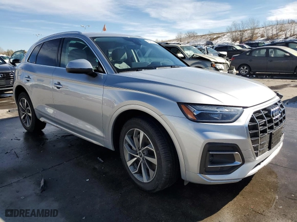 2021 Audi Q5 Premium with VIN WA1AAAFY0M2043357, listed as a Copart auction lot 46441855 with 54,039 mi miles and Salvage Title. Bid and sale history available at carsss.com. Image 4.